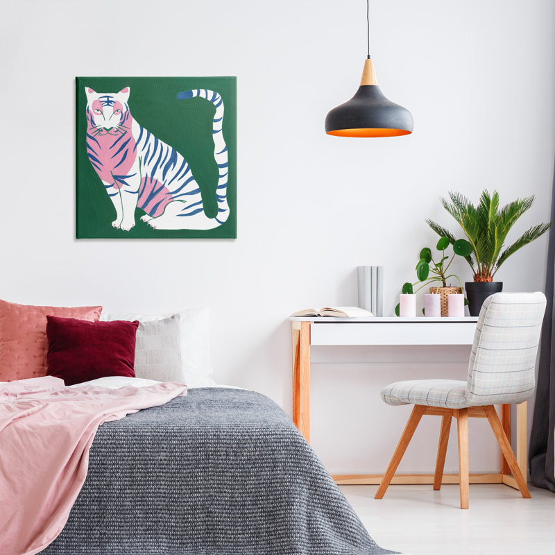 Tigre féroce moderne, conception par Melissa Wang, H 30 po x l 30 po
