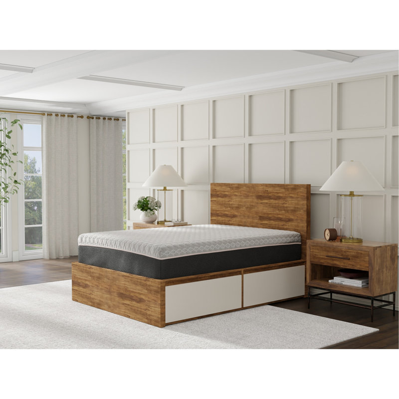 Matelas très grand en cuivre de 12 pouces - avec des couches de mousse de soutien et un support de bord pour une expérience de sommeil frais