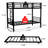 Metal Twin Over Twin Bunk Bed With Trundle, Industrial Black Bunk Bed Frame With Guardrails & Ladder, No Box Spring Needed, Heavy Duty Bunk Bed For Kids Bedroom, Guest Room, Dorm