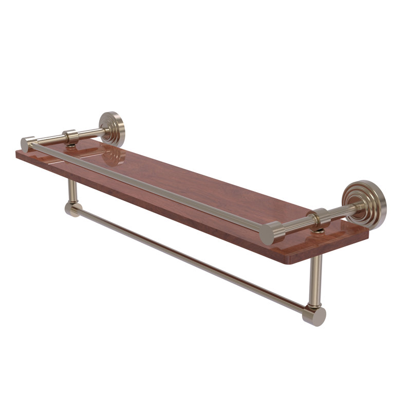 Beresford Bracket Shelf with Towel Bar, Antique Pewter, 5" H x 22" W x 5" D