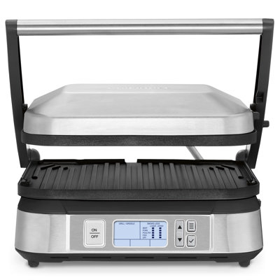 Barbecue électrique et plaque chauffante antiadhésive avec couvercle en métal Cuisinart