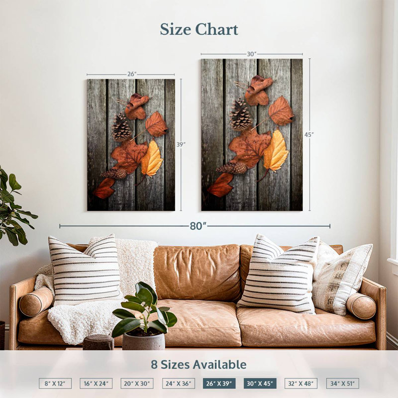 Harnek Dried Fall Leaves, 39" H x 26" W