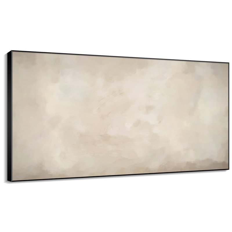 Très grand art mural imprimé sur tissu - Neutre abstrait subtil superposé à motifs superposés, décoration pour salon ou chambre à coucher - «Assemblage requis du cadre (cadre non fini)»