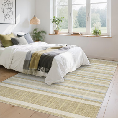 Tapis lavable à carreaux à poils courts avec envers antidérapant