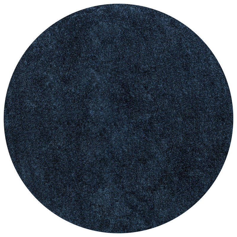 Tapis bleu marine Airids, Rond 6 pi 2 po