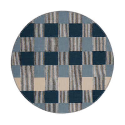 Tapis d'intérieur et d'extérieur à carreaux gris
