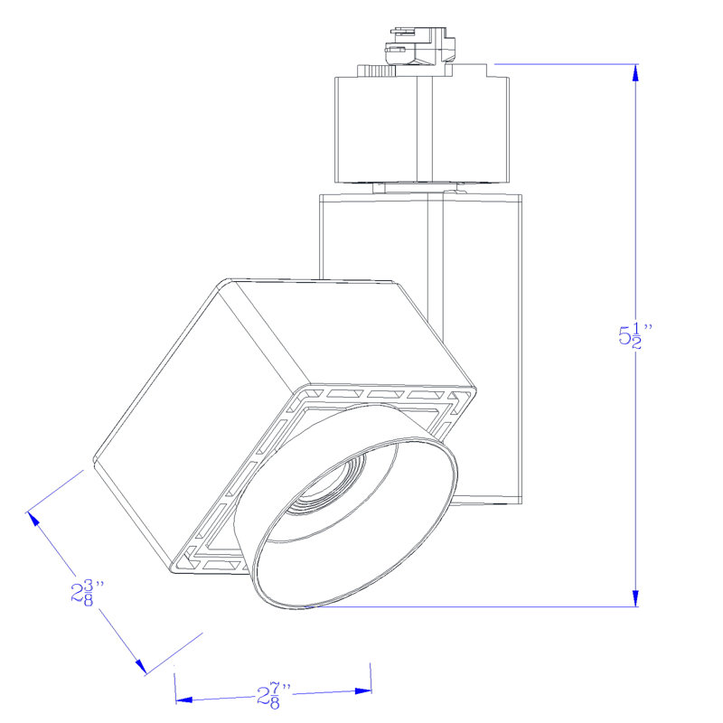 Projecteur sur rail DEL intégré à intensité variable Cal Lighting, 1700 lumens, température de couleur réglable de 2700 K à 5000 K, 11,4 cm (H) x 7,3 cm (L)