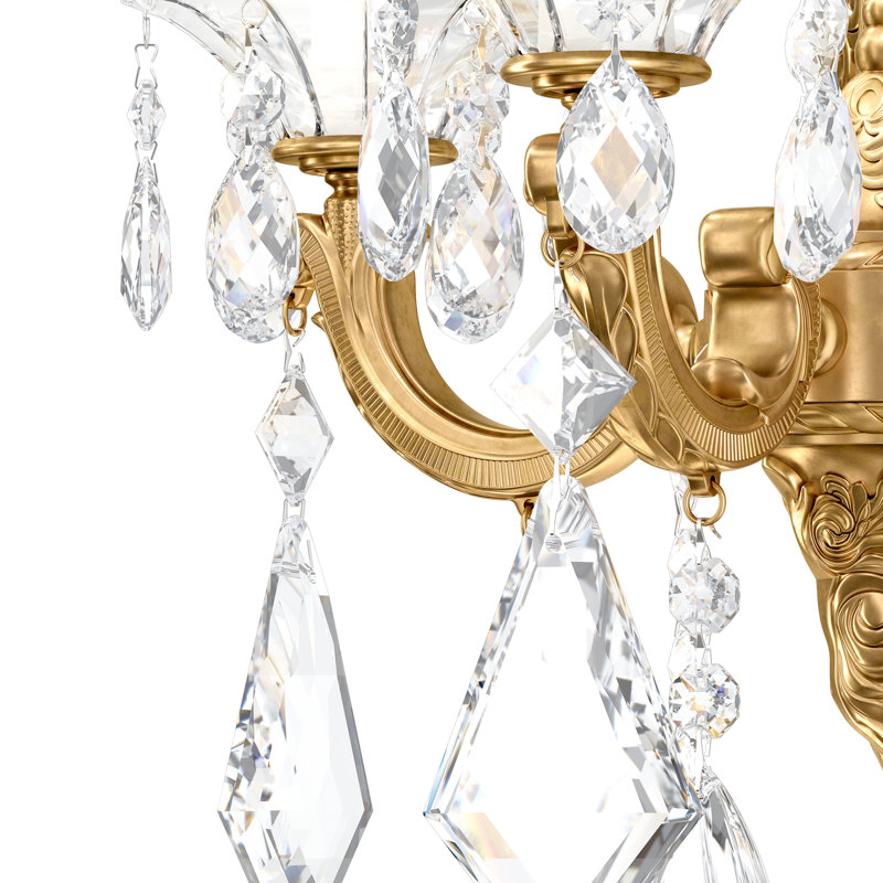 La Scala Candle Wall Light, Heirloom Gold, Strass Clear