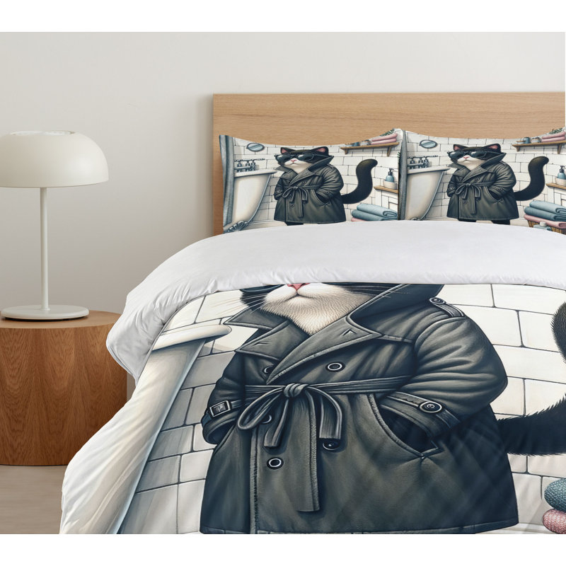 Cat Duvet Cover, Queen Duvet Cover + 2 Standard Shams