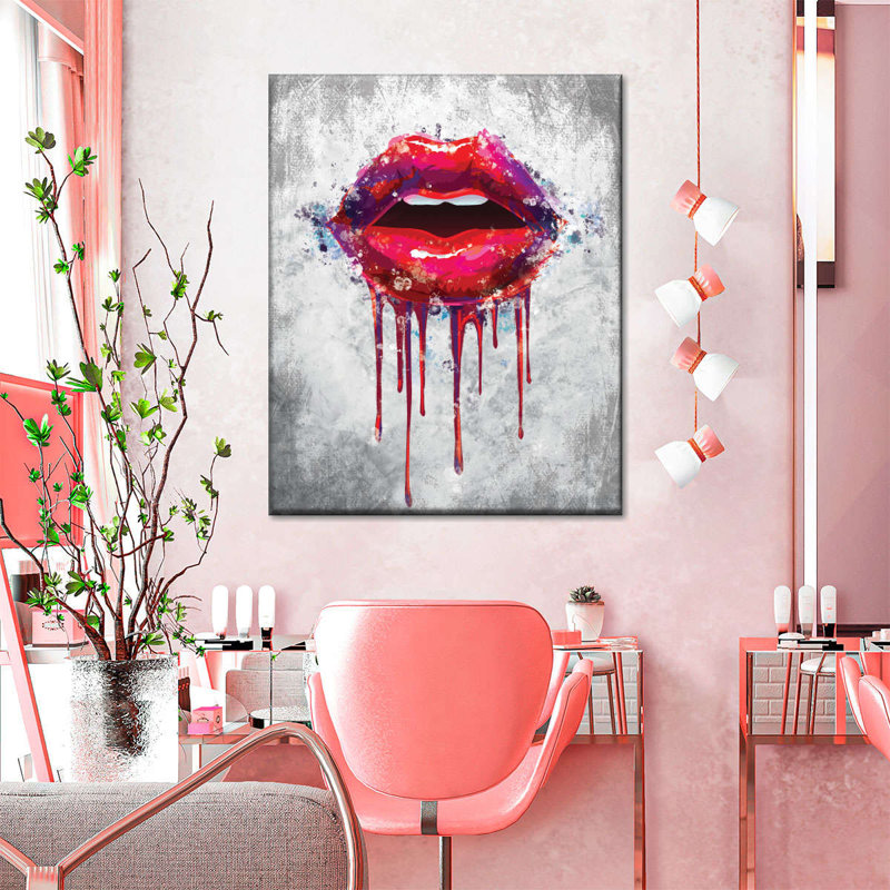 Goutte à peinture Lips, H 10 po x l 8 po x P 1 po