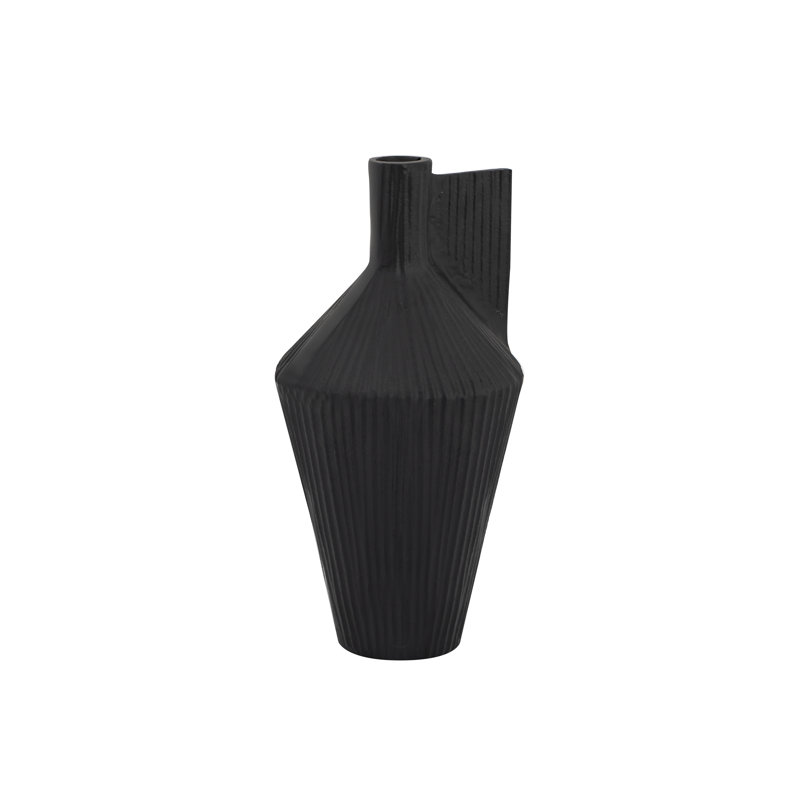Rabel Vase - Black, 14" H x 15" W x 15" D, Black