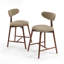 Tabouret de bar pivotant rembourré en mélange de coton avec dossier incurvé-1197744905