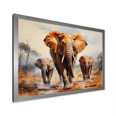 Éléphant d'Afrique, prairies III sur toile