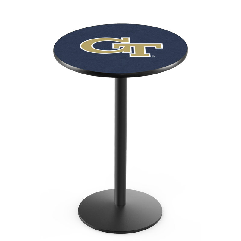 Round Metal Base Dining Table, Black Wrinkle, Georgia Tech