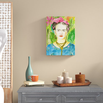 « frida kahlo ii », peinture sur toile tendue