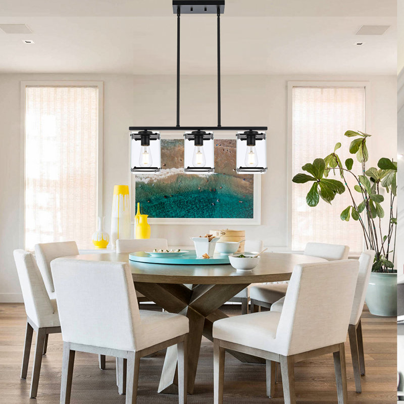 Willavene 3 - Light Kitchen Island Pendant, Black
