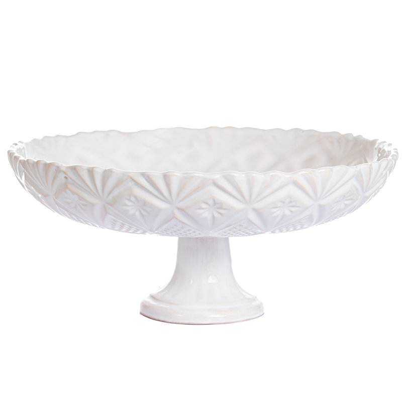 Vintage Inspired Ceramic Ceramic Cake Stand, White