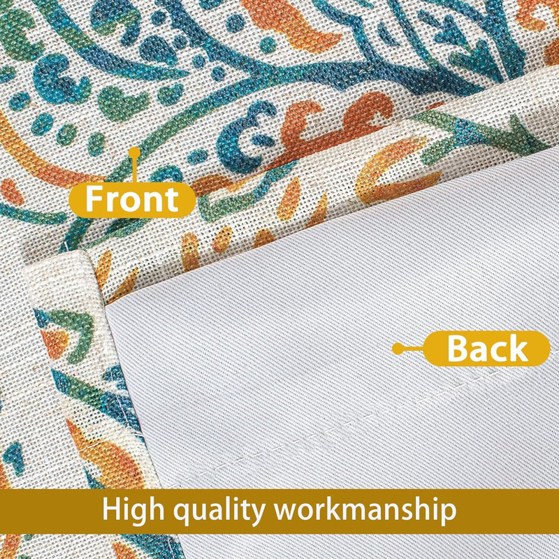 Jacob Orange Sage Linen Blend Floral Paisley Valance