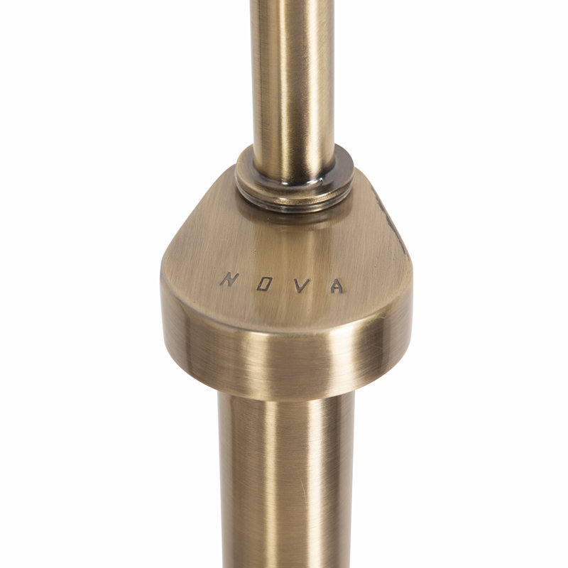 Lampe Tambo Morelli 92 po - Laiton vieilli, base en frêne naturel, abat-jour en lucite, à intensité variable, ampoule incluse