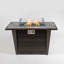 Foyer de table au propane 42 po 42 po, foyer carré en acier de 50000 BTU avec pare-vent en verre pour terrasse de jardin extérieur - gris-1342307224