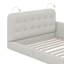 Grand lit plateforme tapissier avec 2 lampes de lecture-47040300
