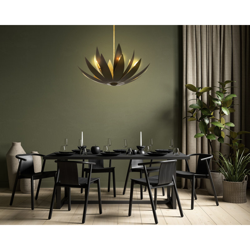 Loto 6-Light Pendant in Centura and Burnished Gold by Breegan Jane