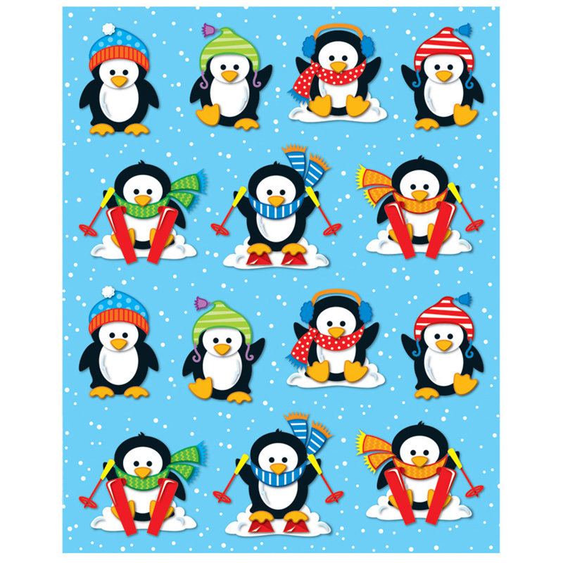 Autocollants en forme de pingouins, 84 par paquet, 12 paquets
