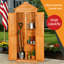 Rangement extérieur pour outils - Armoire en bois imperméable avec verrouillable pour la prairie, la cour arrière. Finition résistante aux intempéries. Assemblage facile, articles de jardin et de piscine multifonctionnels. Fabrication solide. 23,9 po x 84,12 po
