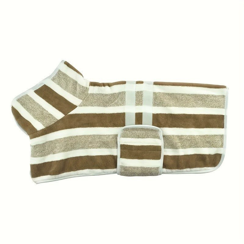 Serviette de bain en molleton épaissie absorbante pour chien, café, COXL