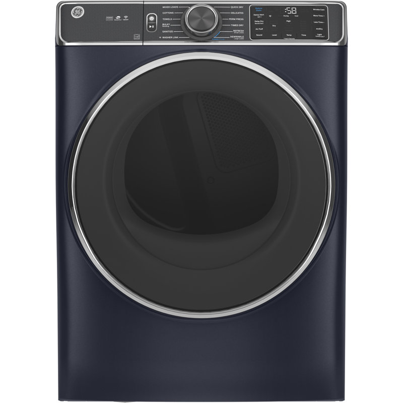 GE Appliances Smart 7.8 cu. ft. Electric Dryer with Powersteam and Washer Link, White