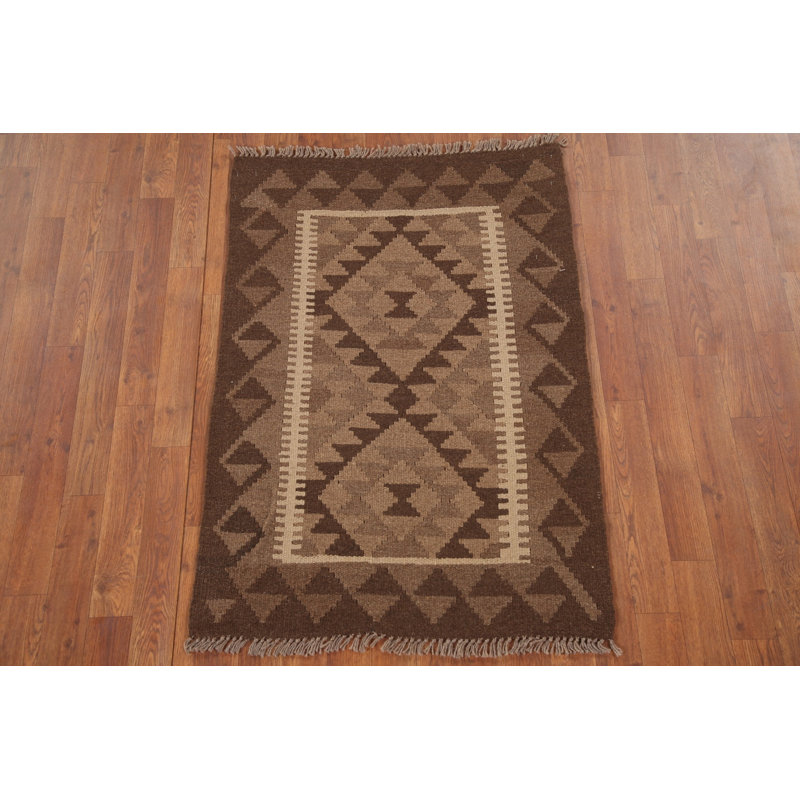 Kilim Reversible Wool Area Rug 3x4
