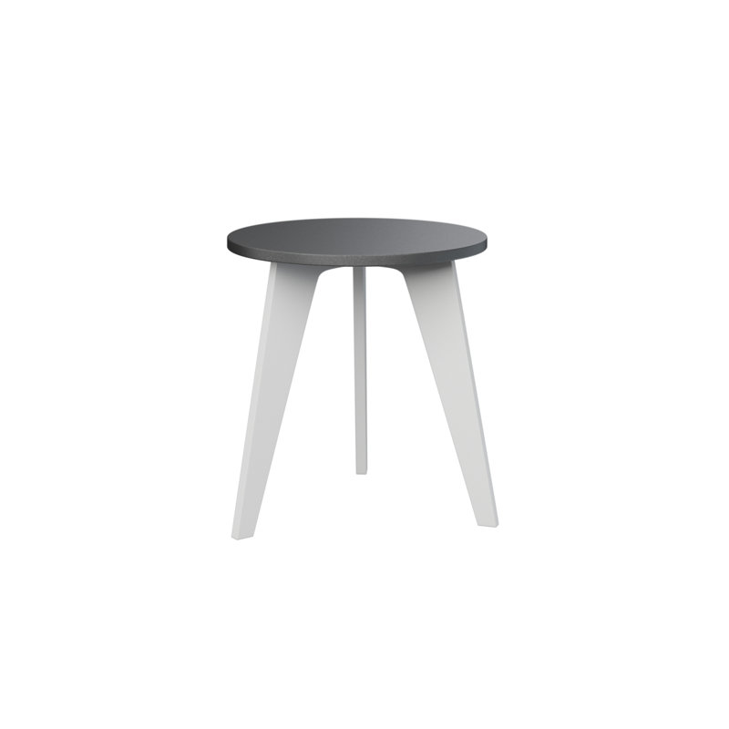 Nordic Outdoor Round End Table, Matte Black