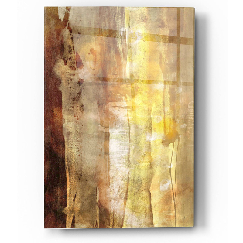 «Golden Glow I» par Sisa Jasper, art mural en verre acrylique, H 16 po x l 12 po x P 0,12 po