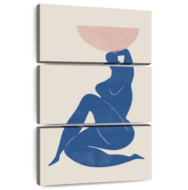 Leisha, femme abstraite avec vase, H 38 po x l 24 po