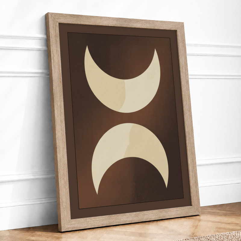 Paired Crescents Minimalist - Print, Oak, A3 - 42.0 x 29.7 cm