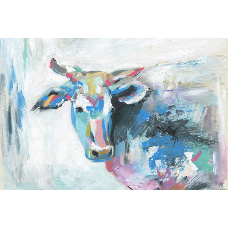 « pastel cow »-impression sur toile, H 24 po x l 36 po x P 1,5 po, Toile tendue