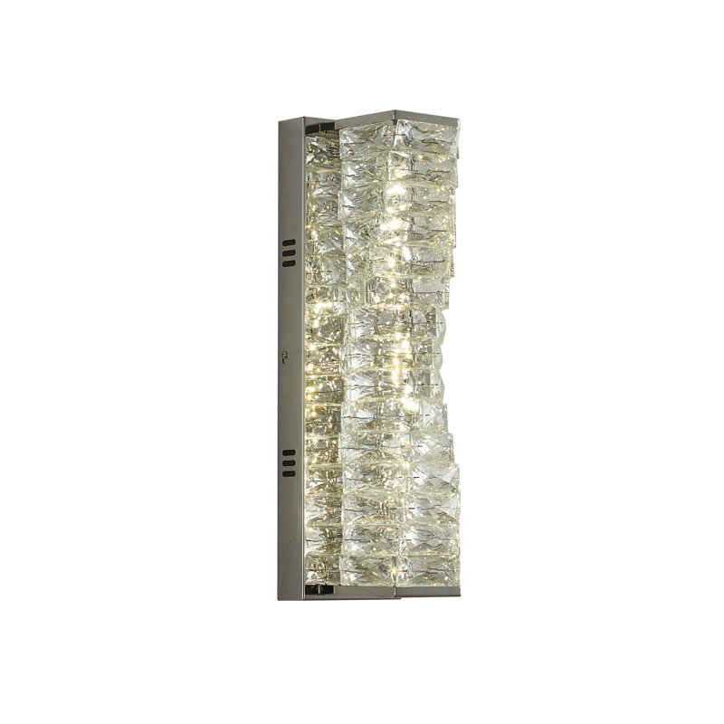 1 - Light LED Chrome Wall Sconce With Crystal Accents