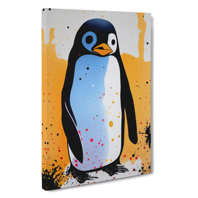 Penguin Graffiti No.2 - Wrapped Canvas Print