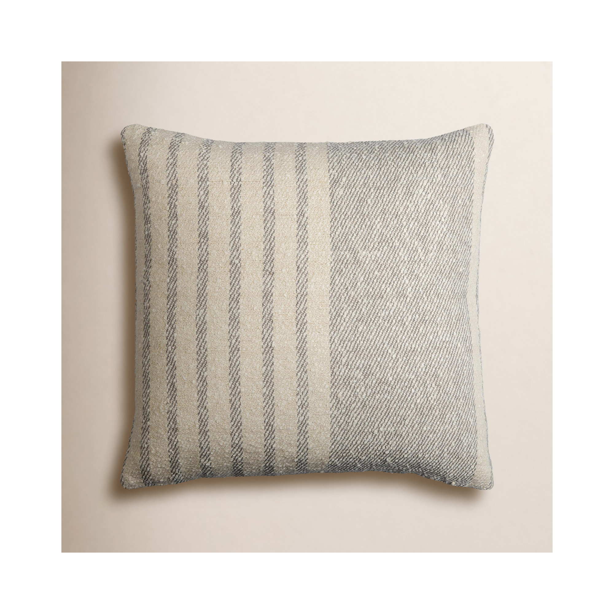 Weldon Striped Cotton Throw Pillow, Pillow Cover Only - No Insert, 20" x 20", Ivory