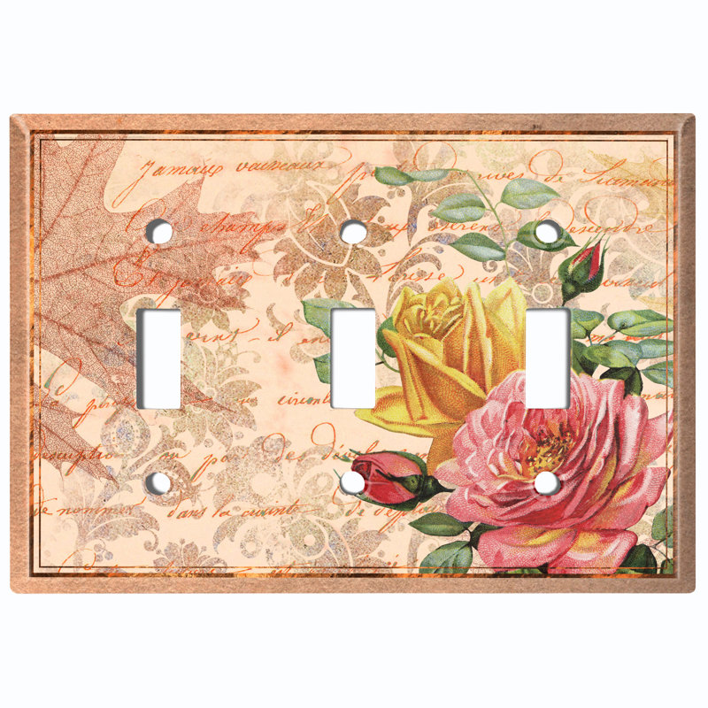 Patterned 3 - Gang Toggle Light Switch Standard Wall Plate