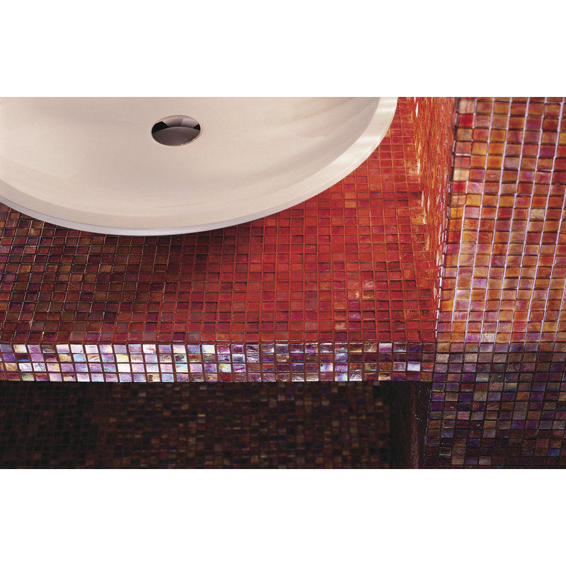 Melograno 5/8" x 5/8" Glimmer Glass Mosaic