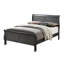 Lit gris, grand lit, design contemporain, structure en bois massif, pour la chambre à coucher, fondation nécessaire