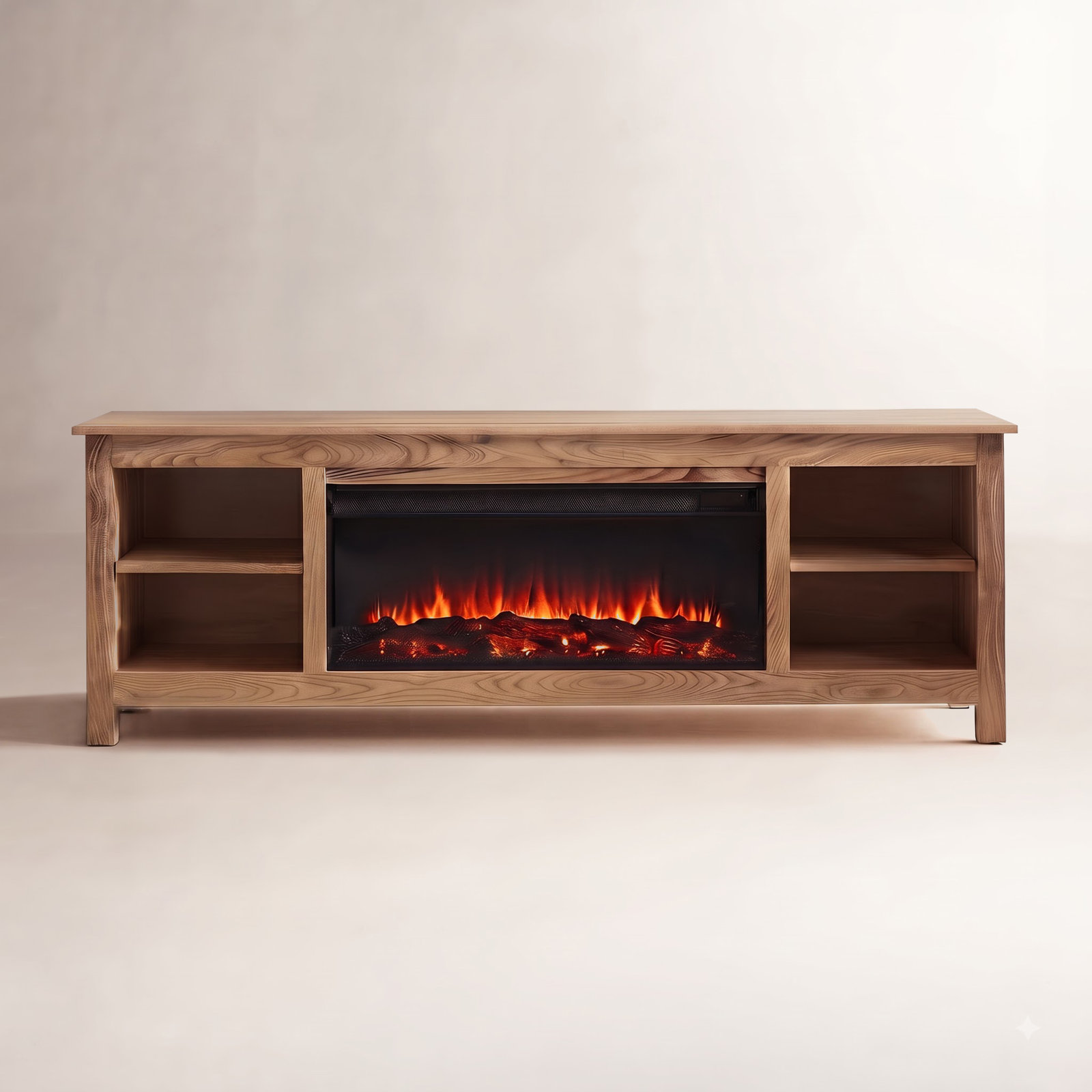 Charley Electric Fireplace TV Stand, Caramel Ash
