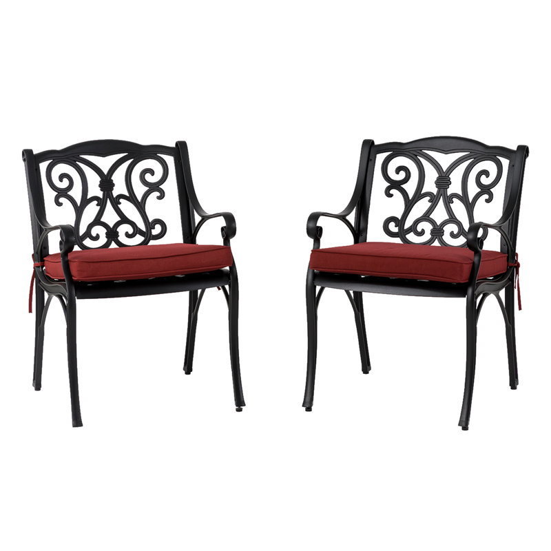 Chaise de patio avec coussin Fowles, Rouge