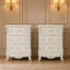 Table de chevet à 3 tiroirs avec détails sculptés, lot de 2 (31,7 po H x 23,6 po L).-895700432