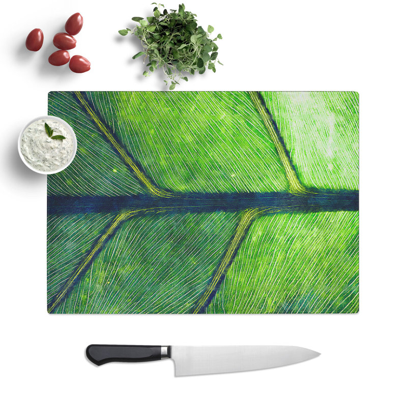Leaf Detail Painting Chopping Board, 0.4cm H x 20cm W x 28.5cm L