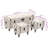 Storage Benches 3 pcs Cream Solid Wood Fir & Fabric
