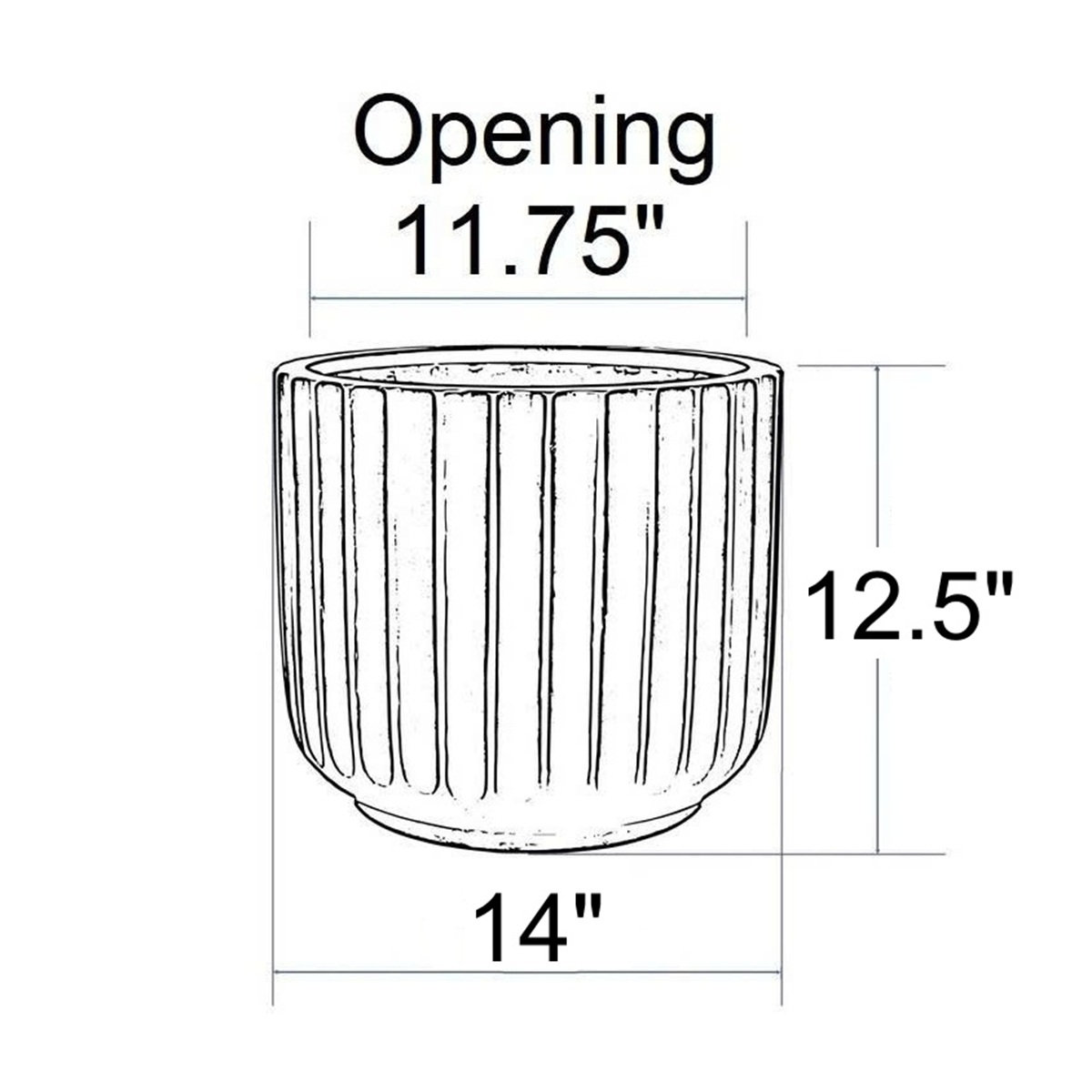 Allenville Fiberstone Planter, 12.5" H x 14" W x 14" D, Tan