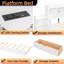 Lit plateforme moderne USB avec tête de lit multi-rangement et lit gigogne simple-1144523835