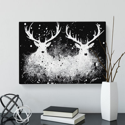 Two Stags Vol.2 Abstract - Wrapped Canvas